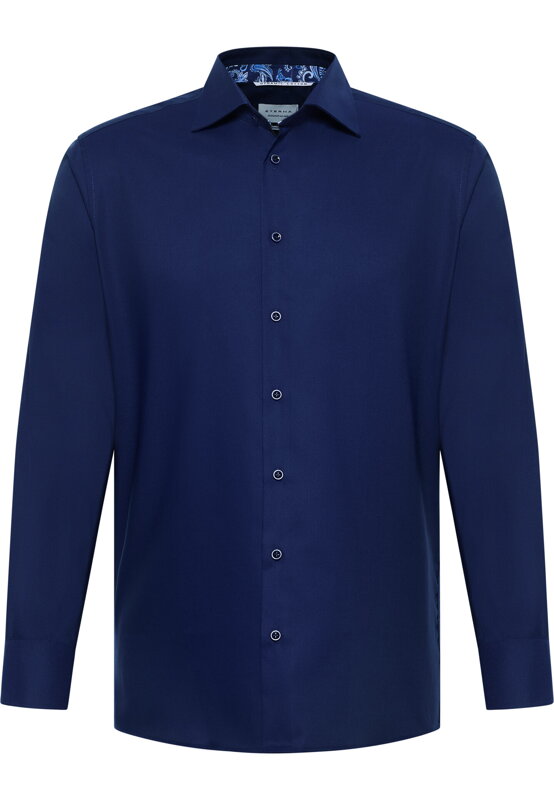 ETERNA Slim fit Oxford půlnoční modrá košile s kontrastem Non Iron ETERNA Slim fit Oxford půlnoční modrá košile s kontrastem Non Iron