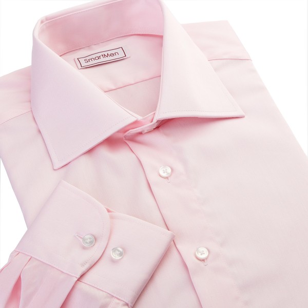Pánská růžová košile SmartMen s dlouhým rukávem